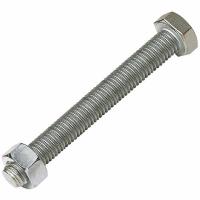 M10 x 100 Plated High Tensile Set Screw and Nut