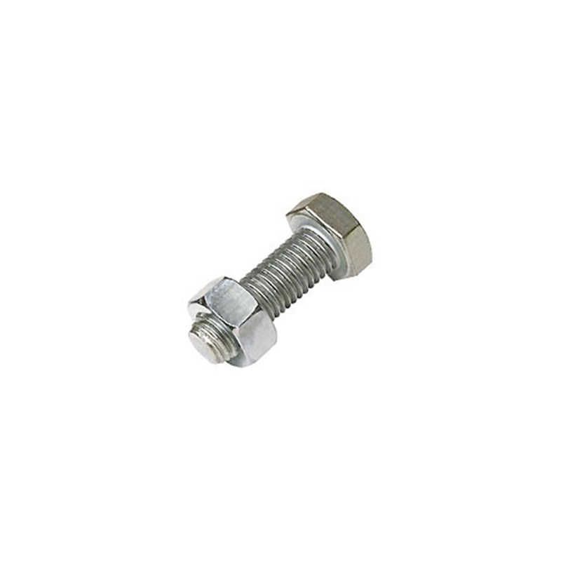 M8 x 25 Plated High Tensile Set Screw and Nut (Pk 40)