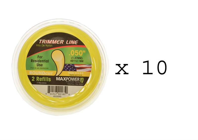 10 x Maxpower Trimmer Line 1.27mm, .050