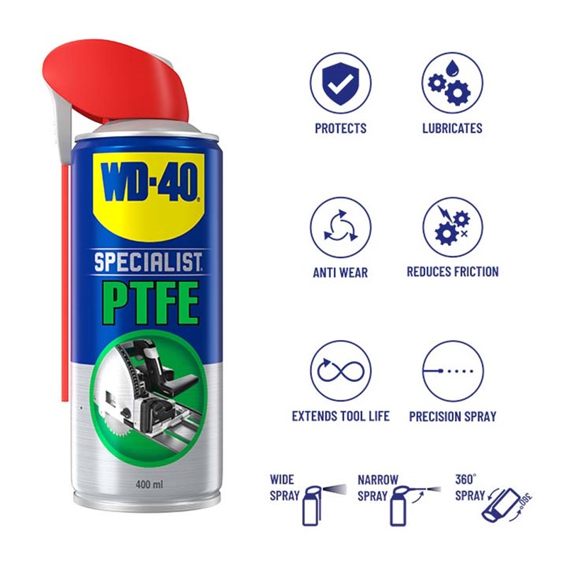 WD-40® Specialist High Performance PTFE Lubricant with Smart Straw, 400ml Aerosol