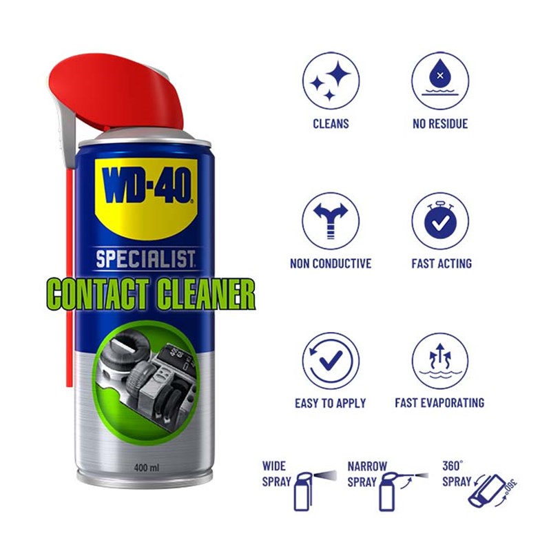 WD-40® Specialist Fast Drying Contact Cleaner with Smart Straw, 400ml Aerosol