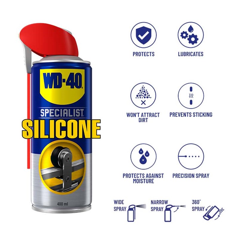 WD-40® Specialist High Performance Silicone Lubricant with Smart Straw, 400ml Aerosol