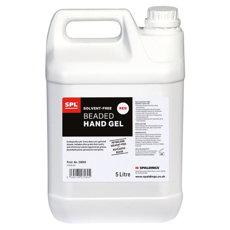 Red Solvent-Free Beaded Hand Gel - 5 Litre Bottle