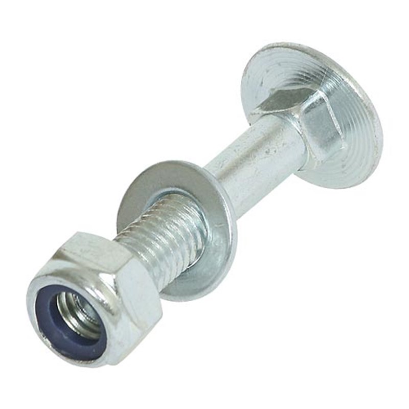 M10 x 50mm Carriage Bolt, Washer & Lock Nut