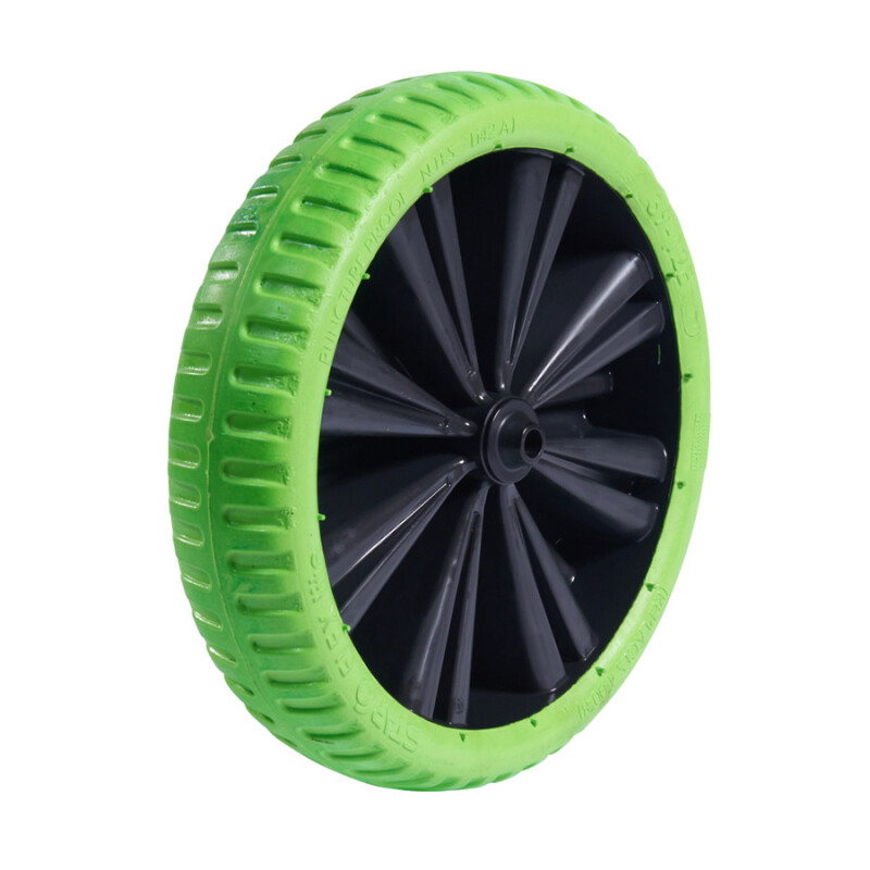Replacement Wheelbarrow Wheel, Green Puncture Free Tyre, 360mm Dia. x 80mm (for 31277/8)
