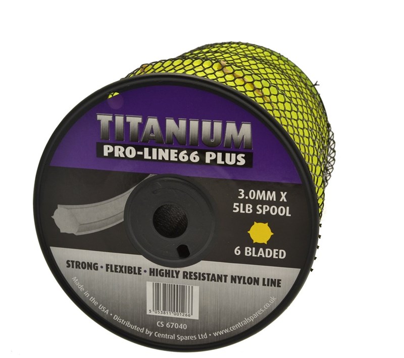 NYLON LINE 3.0mm 6 BLADE (TITANIUM PRO-LINE66 PLUS) 5LB SPOOL 268M