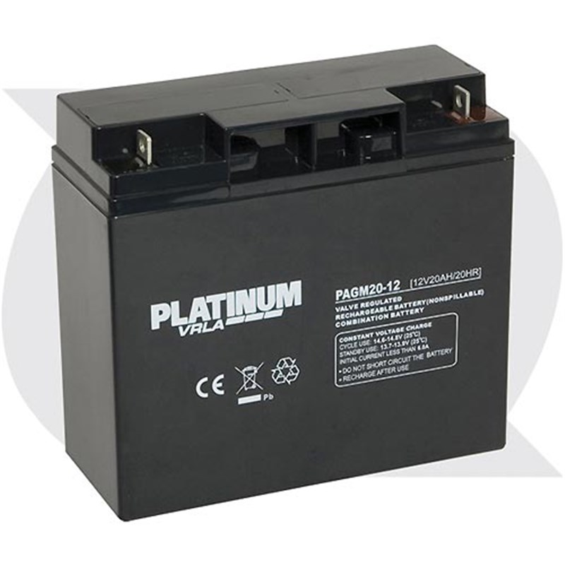 PAGM20-12 Type 12v Platinum Sealed Battery. AHR 20
